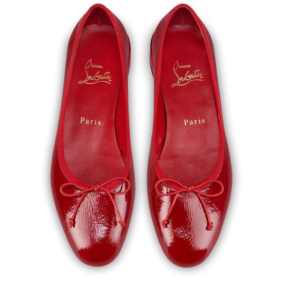 Christian Louboutin Sweetie Jane Flat Loubi Red Patent Vog Ballet Ballerina 39 - Picture 7 of 14